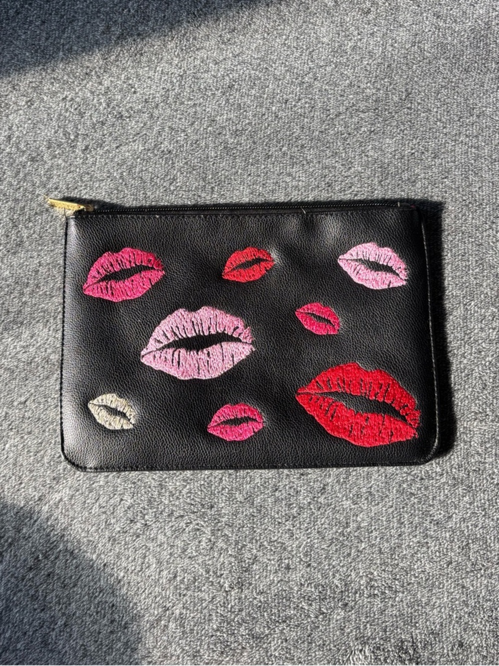 leather kiss makeup bag